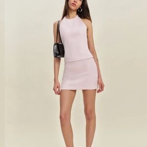 Reformation Avielle Linen Two Piece Pink - Size 0